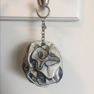 Michael Kors leather ruffle bag charm/keychain